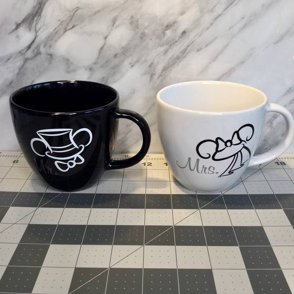 Disney Other - Disney Bride & Groom, Mickey & Minnie, Mrs. & Mrs. Wedding Mugs Set
